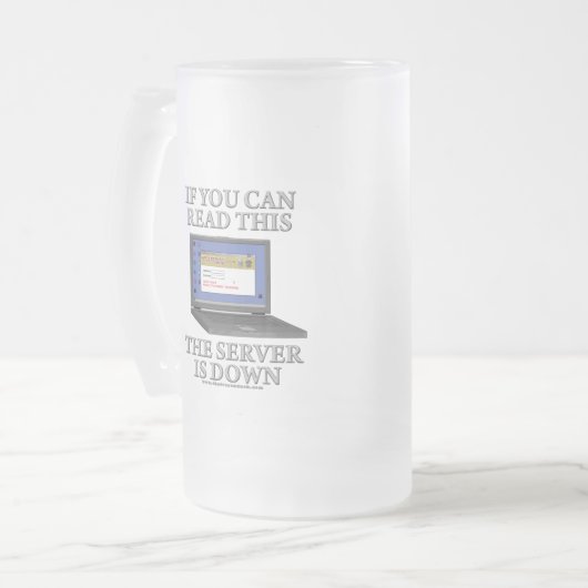 De server is uitgeschakeld matglas bierpul (Voorkant links)