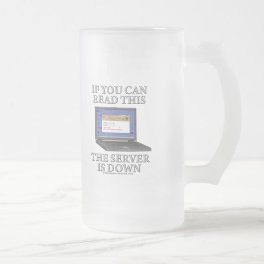 De server is uitgeschakeld matglas bierpul (Rechts)