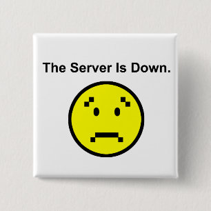 De server is uitgeschakeld vierkante button 5,1 cm