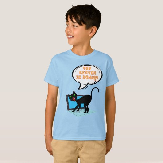 de server van het kattengezegde is neer t-shirt (Voorkant volledig)