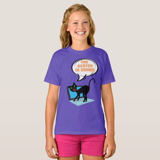 de server van het kattengezegde is neer t-shirt (Voorkant volledig)