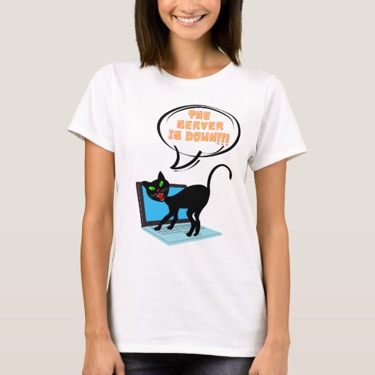 de server van het kattengezegde is neer t-shirt (Voorkant)
