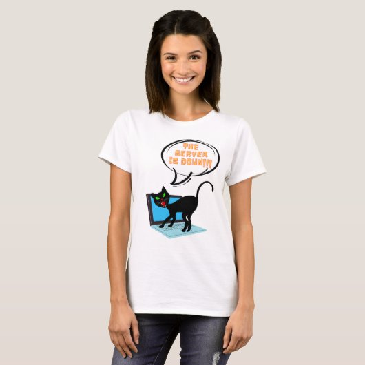 de server van het kattengezegde is neer t-shirt (Voorkant volledig)