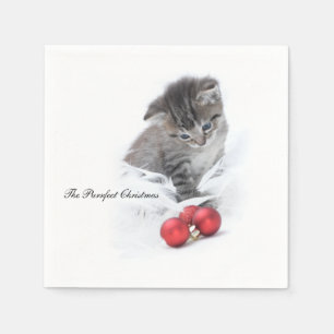 De servetten van Kerstmis Purrfect