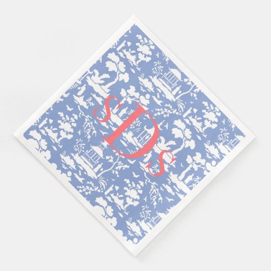 De Servetten van Toile van het monogram (Hoek)