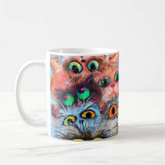 De set katten portretkunst, portret, dier, abstr koffiemok