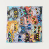 De set katten portretkunst, portret, dier, abstr wandkleed (Voorkant (horizontaal))