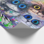 De set portretten abstracte achtergrond van katten cadeaupapier (Hoek)