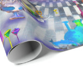 De set portretten abstracte achtergrond van katten cadeaupapier (Rol Hoek)