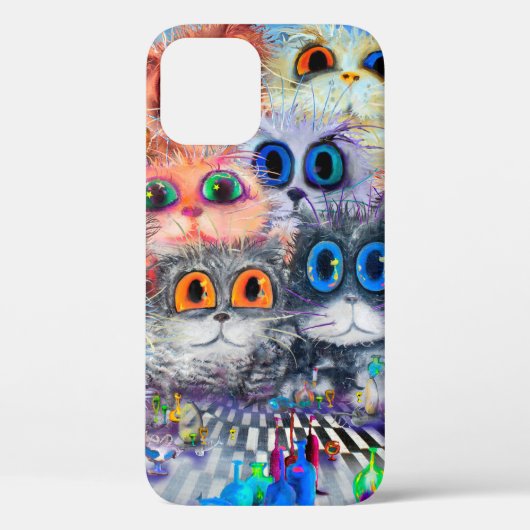 De set portretten abstracte achtergrond van katten Case-Mate iPhone case (Achterkant)