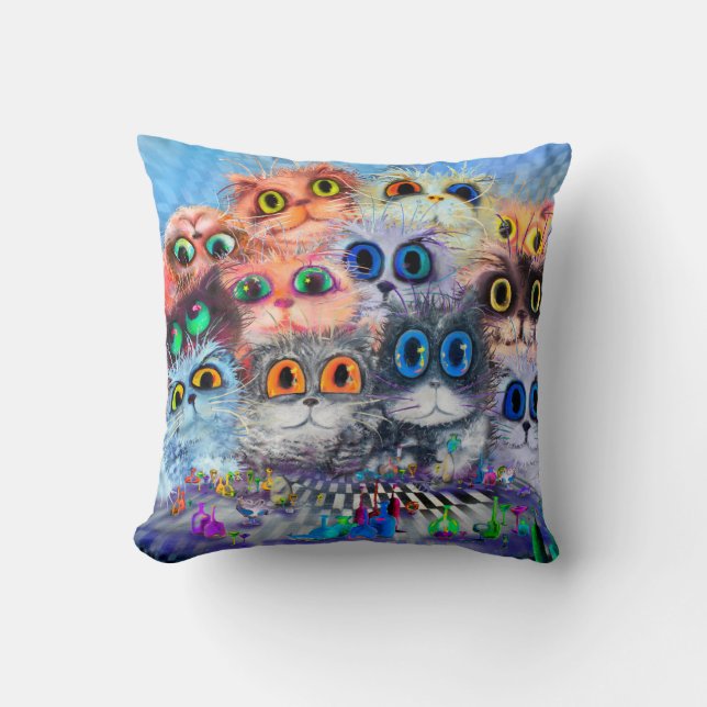 De set portretten abstracte achtergrond van katten kussen (Voorkant)
