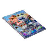 De set portretten abstracte achtergrond van katten notitieboek (Rechterzijde)