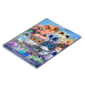 De set portretten abstracte achtergrond van katten notitieboek (Linkerzijde)