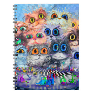 De set portretten abstracte achtergrond van katten notitieboek