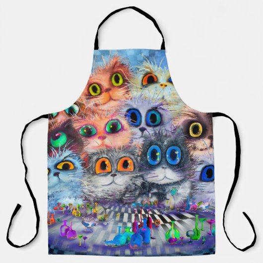 De set portretten abstracte achtergrond van katten schort (Voorkant)