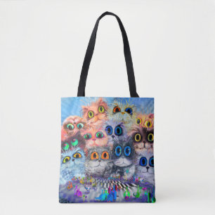 De set portretten abstracte achtergrond van katten tote bag