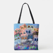 De set portretten abstracte achtergrond van katten tote bag (Achterkant)