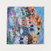 De set portretten abstracte achtergrond van katten wandkleed (Voorkant (horizontaal))