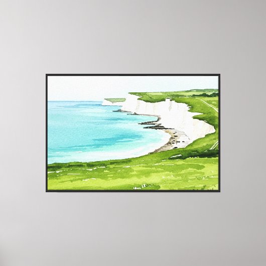 De Seven Sisters-kliffen Canvas Afdruk (Voorkant)