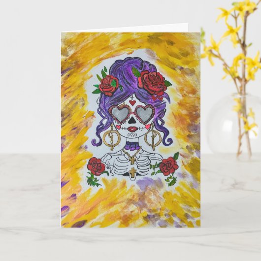 De sexy bruid kaart (Gele Bloem)