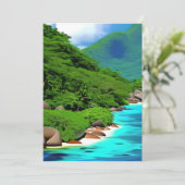 De Seychellen is een eilandengroep in de Seychelle Bedankkaart (Staand voorkant)