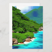 De Seychellen is een eilandengroep in de Seychelle Bedankkaart (Voorkant / Achterkant)