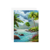 De Seychellen is een eilandengroep in de Seychelle Notitiekaartje (Voorkant / Achterkant in situ)