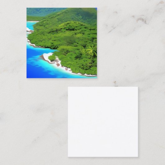 De Seychellen is een eilandengroep in de Seychelle Vierkante Visitekaartje (Voorkant / Achterkant)