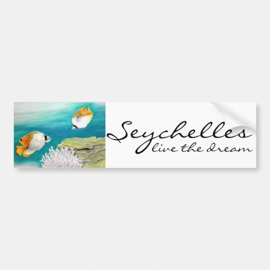 De Seychellen leven met de droomengelvis Bumpersticker (Voorkant)