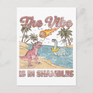 De Sfeer Is In Puin Retro Dinosaurus Zomer Briefkaart