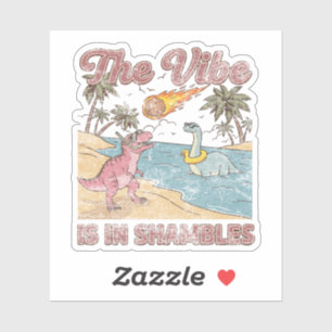 De Sfeer Is In Puin Retro Dinosaurus Zomer Sticker
