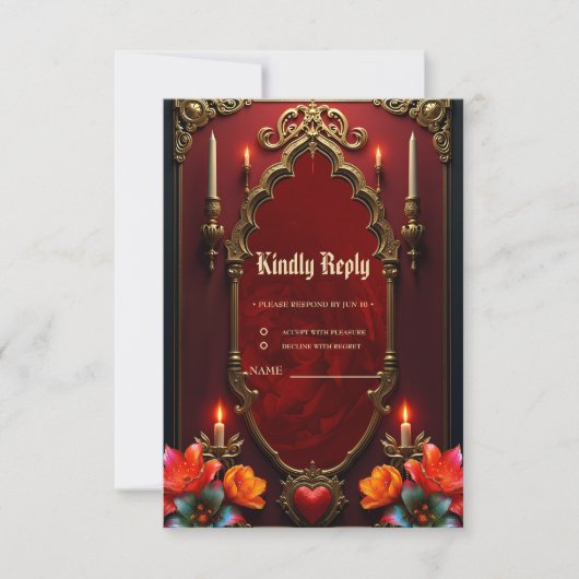 De sfeer van de prachtige  stijl. RSVP kaartje (Voorkant)