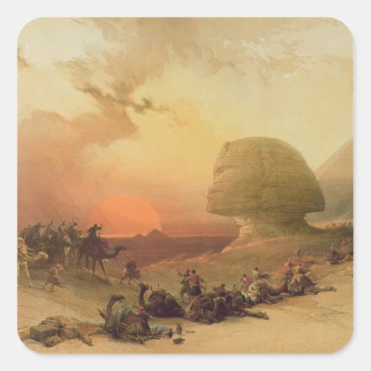 De sfinx bij Giza Vierkante Sticker (Voorkant)