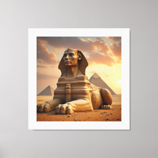 De Sfinx van Giza – Bewaker van de Piramides Canvas Afdruk