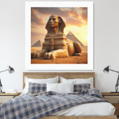 De Sfinx van Giza – Bewaker van de Piramides Canvas Afdruk (Insitu (Slaapkamer))