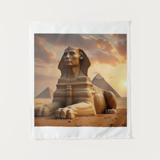 De Sfinx van Giza – Bewaker van de Piramides Wandkleed (Voorkant)
