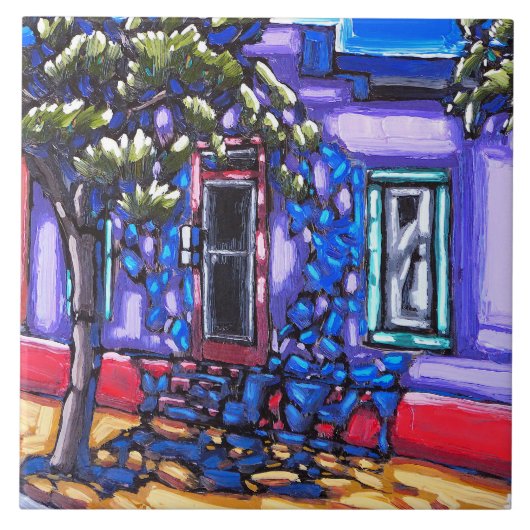 De "Shaded Doorway, Tucson Barrio"-tegel Tegeltje (Voorkant)