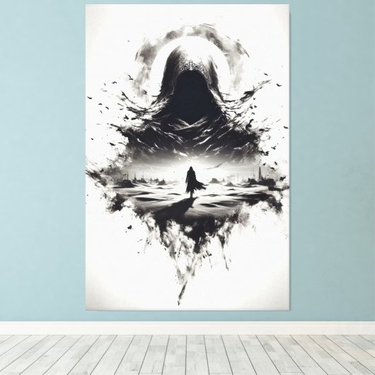 De Shadowed Wanderer canvas Afdruk (Insitu (Houten vloer))