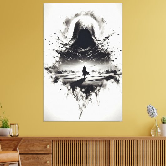De Shadowed Wanderer canvas Afdruk (Insitu (Woonkamer))