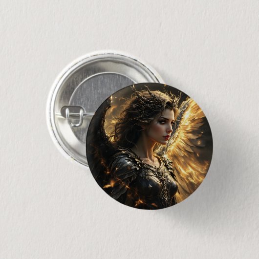 De Shadowflame Seraph Ronde Button 3,2 Cm (Voorkant /achterkant)