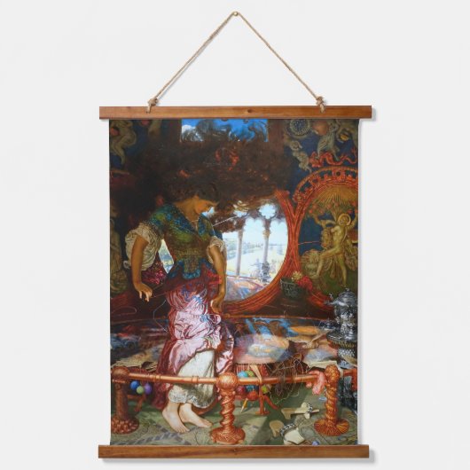 De Shalott-dame van Pre-Raphaelite William Hunt Hangend Wandkleed (Voorkant)