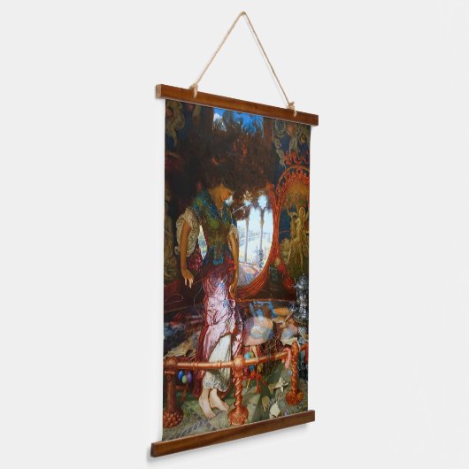 De Shalott-dame van Pre-Raphaelite William Hunt Hangend Wandkleed (Gebogen)