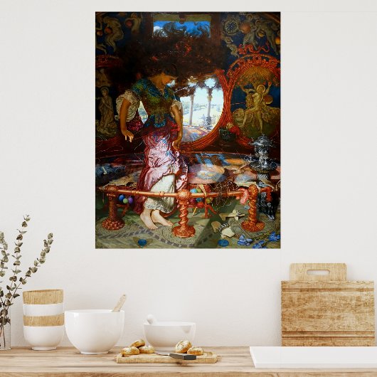 De Shalott-dame van Pre-Raphaelite William Hunt Poster (Keuken)