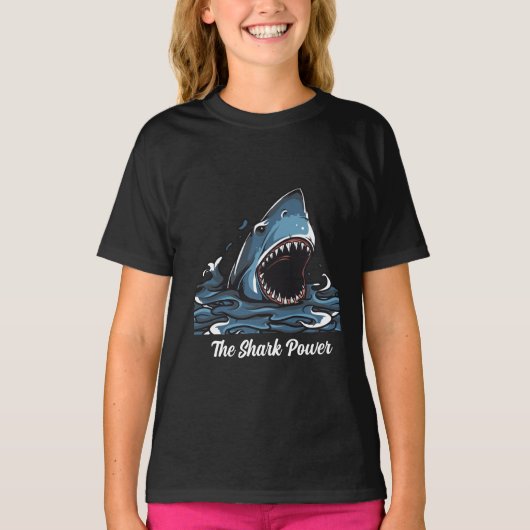 De Shark Power Girl T-shirt (Voorkant)