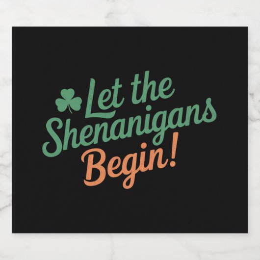 De Shenanigans moeten beginnen met de grappige Ier Bier Etiket (Enkel label)