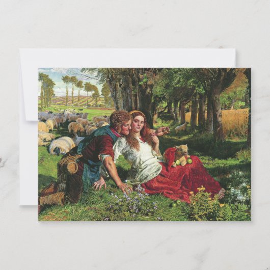 De Shepherd en zijn Vriendin (door Holman Hunt) Kaart (Voorkant)