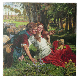 De Shepherd en zijn Vriendin (door Holman Hunt) Tegeltje