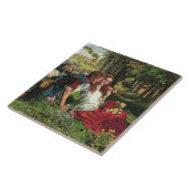 De Shepherd en zijn Vriendin (door Holman Hunt) Tegeltje (Zijkant)