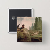 De Shepherd Vierkante Button 5,1 Cm (Voorkant /achterkant)