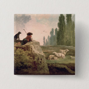 De Shepherd Vierkante Button 5,1 Cm